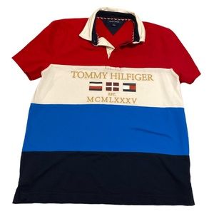 Tommy Hilfiger Polo, Men’s Large, Short Sleeve, Multicolored, EUC, $30